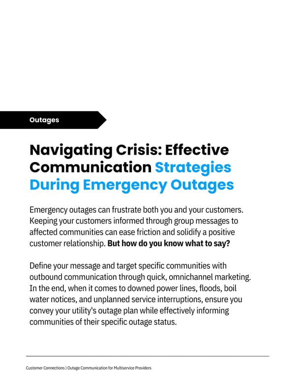 Multi-Service Utilities -  Customer Connections, VertexOne Communication Guide1