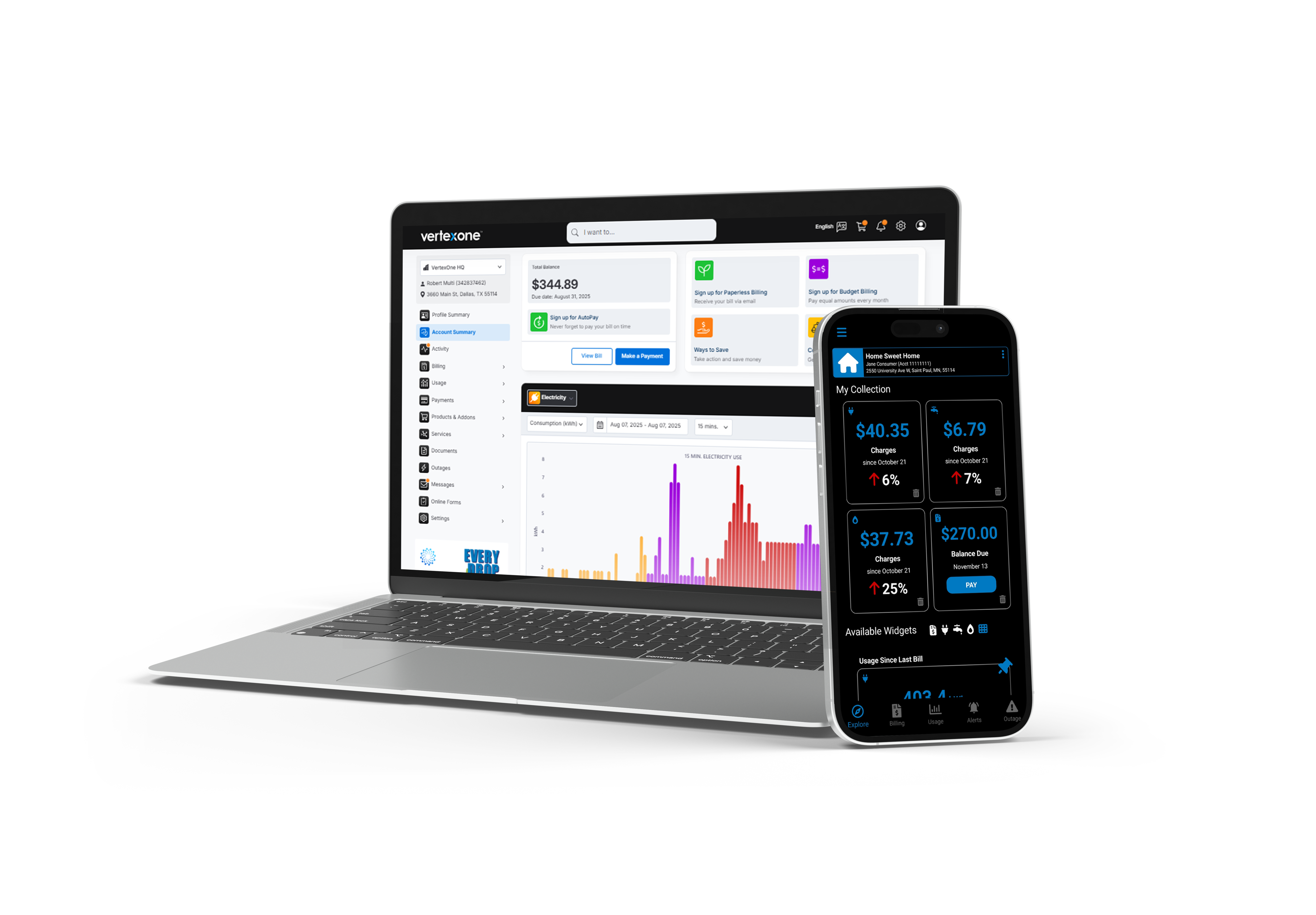 Vertexone- portal overview mockup