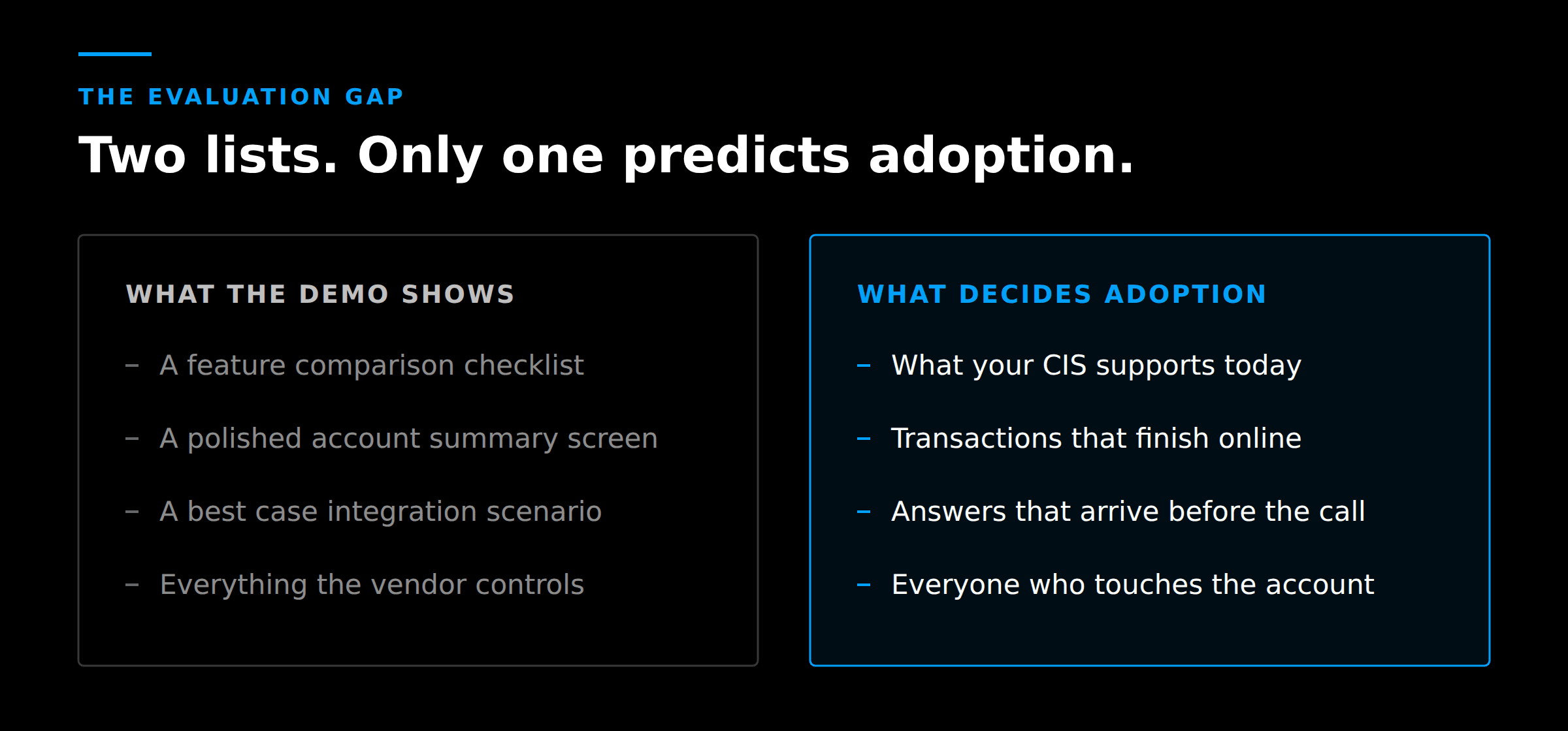 Utility customer portal evaluation: what a vendor demo shows versus what actually decides customer adoption